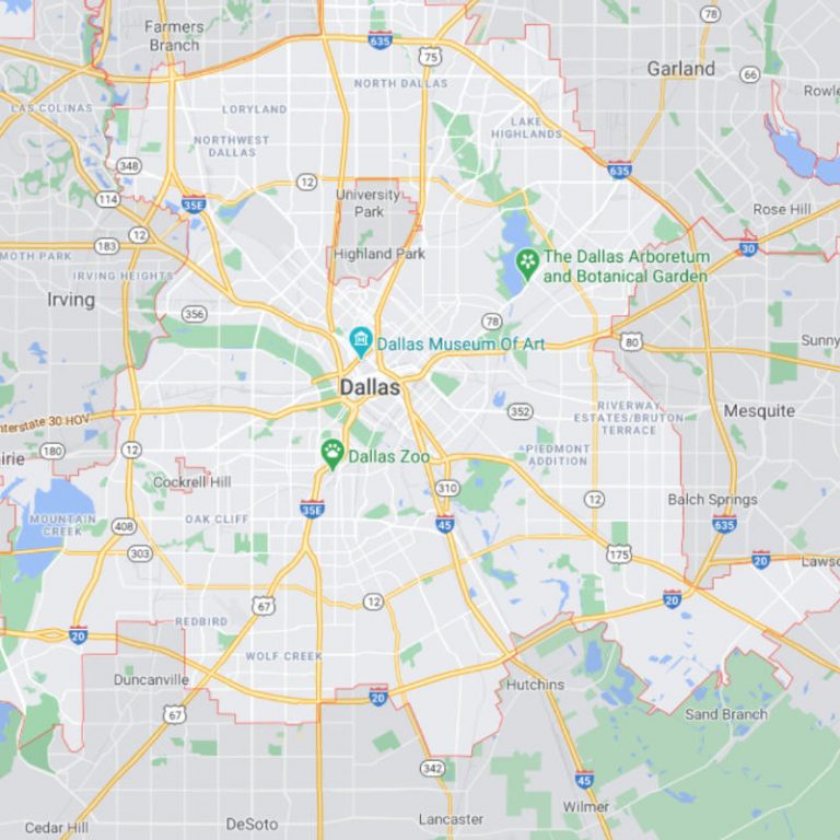Map of Dallas, TX